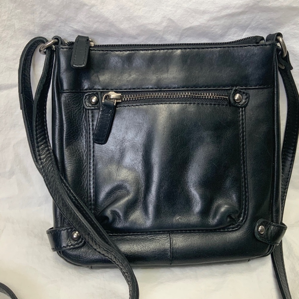 Black Leather Crossbody by Rugged Earth